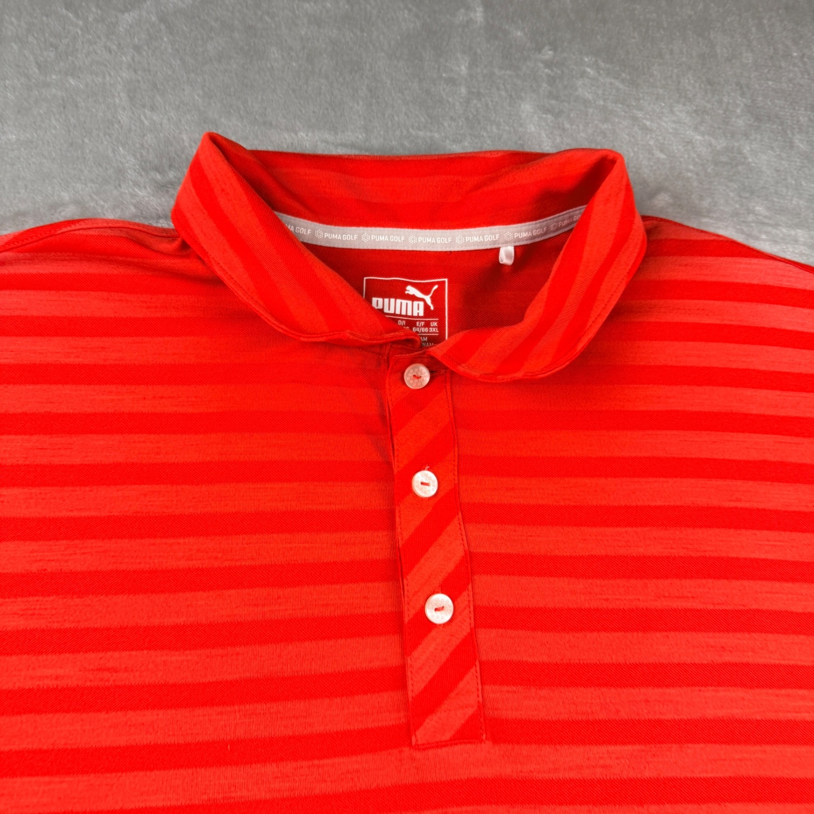 Puma Golf Men's Xxl Red Striped Short Sleeve Polo Shirt — image 3 of 8
